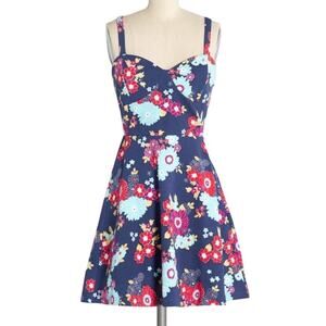 Modcloth Navy Floral Mini Dress